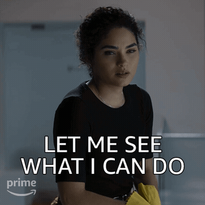 Woman Says Let Me See What I Can Do GIF