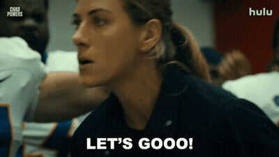 Woman Says Let's Gooo With Football Team GIF