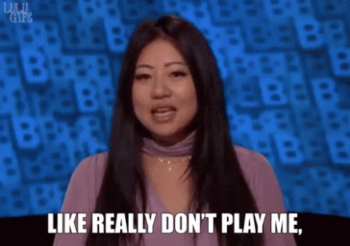 Woman Says Like Really Don't Play Me In Front Of Blue Background GIF