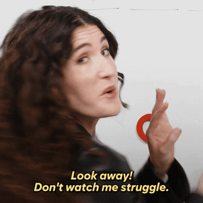 Woman Says Look Away Don't Watch Me Struggle GIF