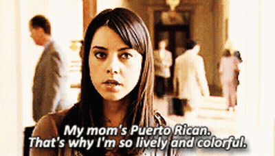 Woman Says My Mom's Puerto Rican That's Why I'm So Lively And Colorful GIF