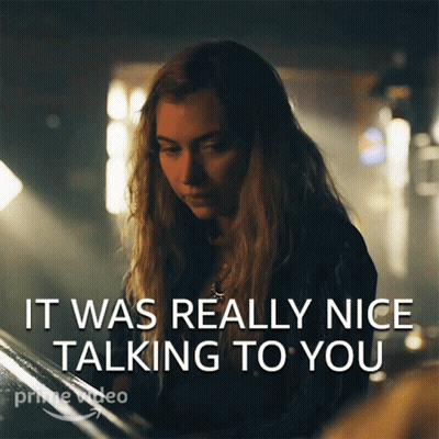 Woman Says Nice Talking To You Dark Room GIF