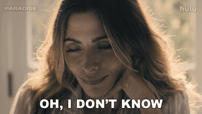 Woman Says Oh I Don't Know Watching Paradise On Hulu GIF