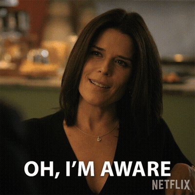 Woman Says Oh I'm Aware Netflix Advertisement GIF