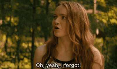 Woman Says Oh Yeah I Forgot In Forest GIF