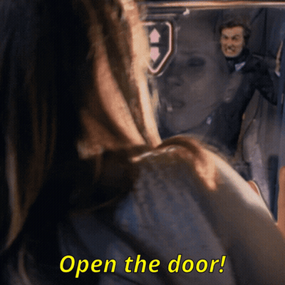 Woman Says Open The Door Man Watching GIF