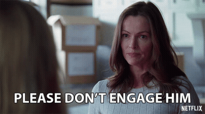 Woman Says Please Don't Engage Him Netflix Ad GIF