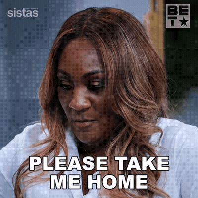 Woman Says Please Take Me Home In Front Of Sista Logo GIF