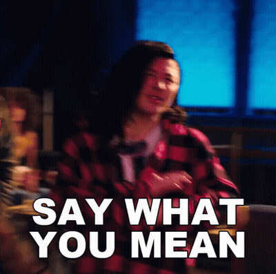 Woman Says Say What You Mean Blurry Photo GIF