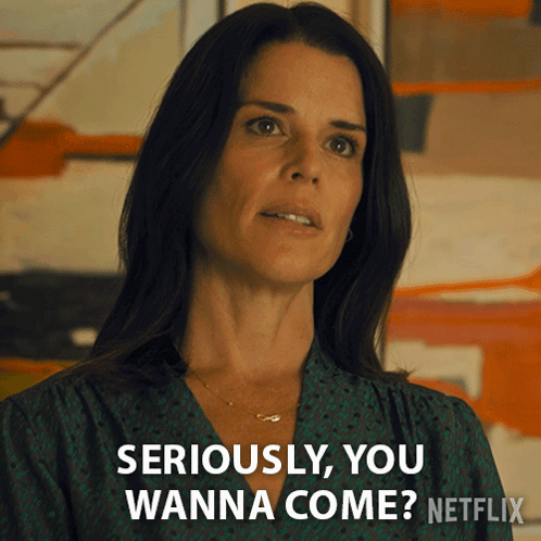 Woman Says Seriously You Wanna Come In Netflix Ad GIF