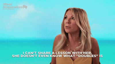 Woman Says She Doesn't Know Doubles GIF