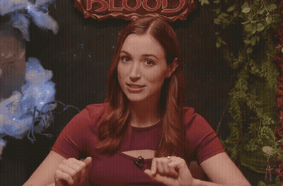 Woman Says Shocking Near Blood Sign GIF