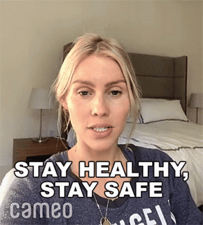 Woman Says Stay Healthy Stay Safe GIF