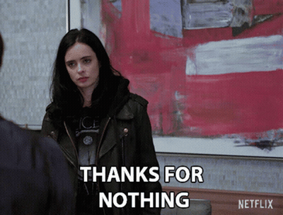 Woman Says Thanks For Nothing Red Wall GIF