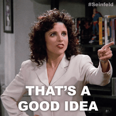 Woman Says That's A Good Idea Pointing GIF