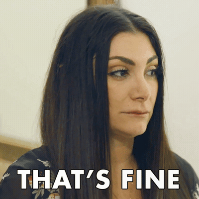 Woman Says That's Fine Looking Down GIF