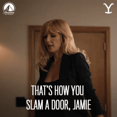 Woman Says That's How You Slam A Door GIF