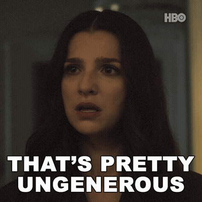 Woman Says That's Pretty Ungenerous In Front Of HBO Logo GIF