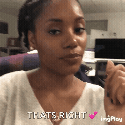 Woman Says Thats Right With Pink Heart GIF
