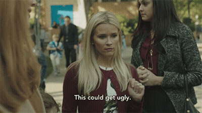 Woman Says This Could Get Ugly In Crowd GIF