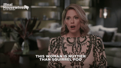 Woman Says This Woman Is Nuttier Than Squirrel Poo On TV Screen GIF