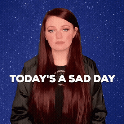Woman Says Today's A Sad Day In Starry Sky GIF