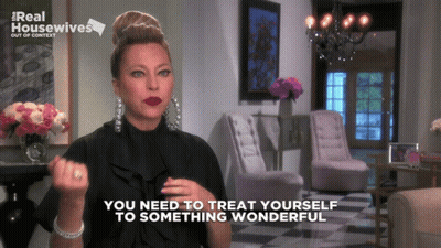 Woman Says Treat Yourself To Something Wonderful GIF