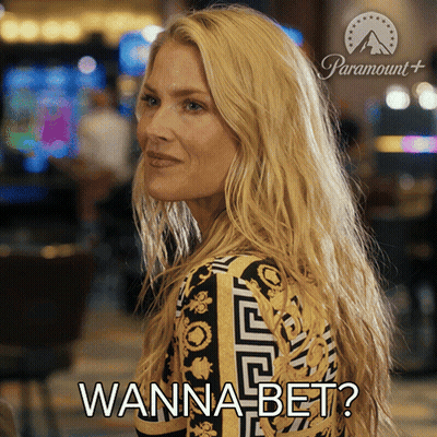 Woman Says Wanna Bet In Paramount Ad GIF