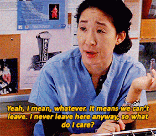 Woman Says Yeah I Mean Whatever It Means We Can't Leave I Never Leave Here Anyway GIF
