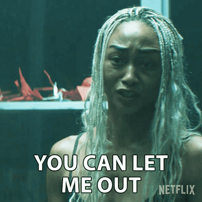 Woman Says You Can Let Me Out Netflix Ad GIF