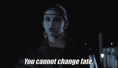 Woman Says You Cannot Change Fate With Headband And Earrings GIF