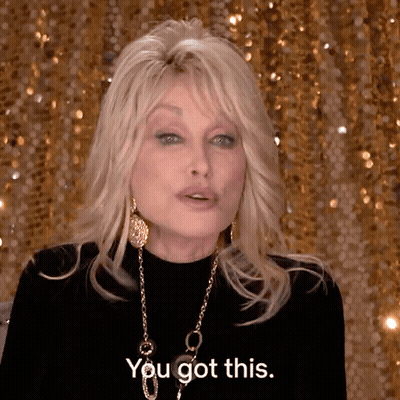 Woman Says You Got This Gold Backdrop GIF
