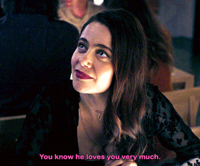 Woman Says You Know He Loves You Very Much Pink GIF