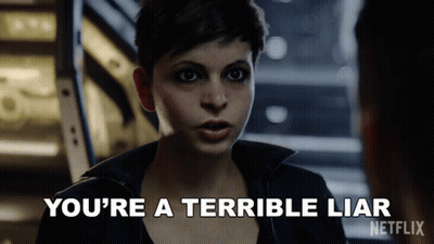 Woman Says You're A Terrible Liar GIF