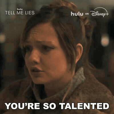 Woman Says You're So Talented In Front Of Disney Logo GIF
