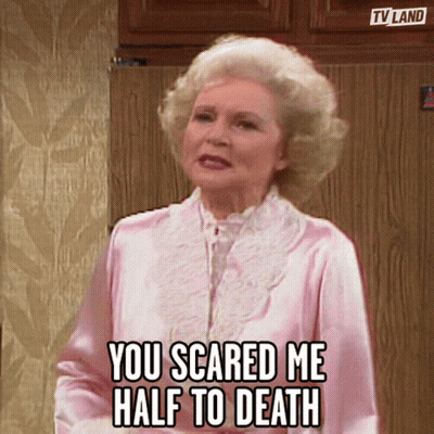 Woman Says You Scared Me Half To Death GIF