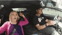 Woman Scared To Death On Driving GIF