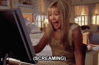 Woman Screaming At Computer GIF