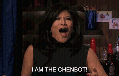 Woman Screaming I Am The Chenbot! GIF