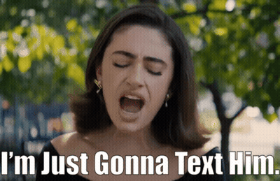 Woman Screaming I'm Just Gonna Text Him GIF