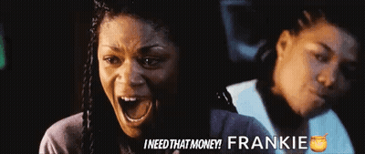 Woman Screaming In Car Saying I Need That Money GIF