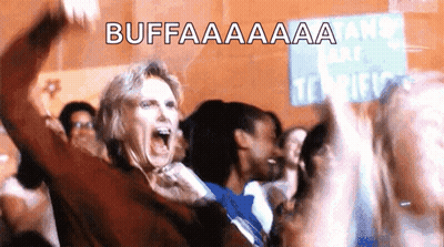 Woman Screaming In Crowd Saying Buffaaaaa GIF