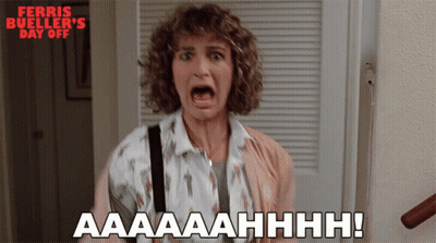 Woman Screaming In Ferris Bueller's Day Off Poster GIF