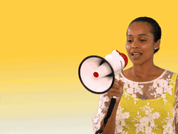 Woman Screaming In Megaphone I Love You Mom  GIF