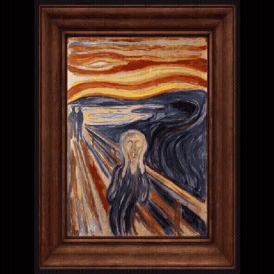 Woman Screaming In Wooden Frame GIF