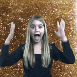 Woman Screaming Of Golden Glitter Bomb GIF