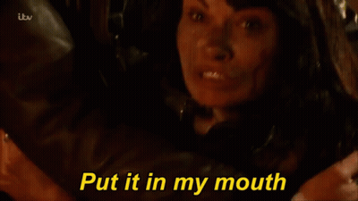 Woman Screaming Saying Put It In My Mouth GIF