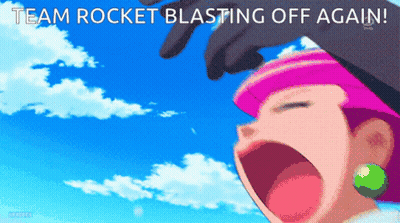 Woman Screaming Team Rocket Blasting Off GIF
