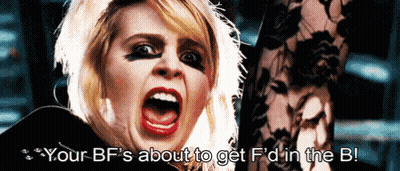 Woman Screaming Your BF's About To Get F'd In The B GIF