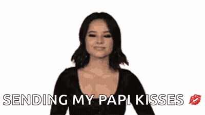 Woman Sending Papi Kisses With Red Lip Print GIF